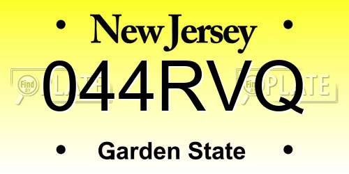 044RVQ New Jersey License Plate