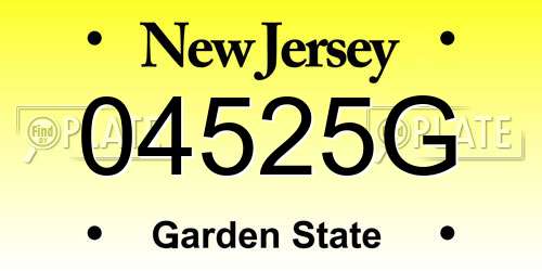 04525G New Jersey License Plate