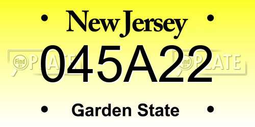 045A22 New Jersey License Plate