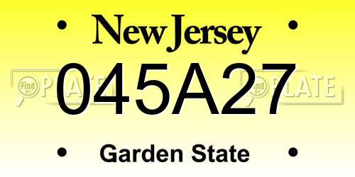 045A27 New Jersey License Plate