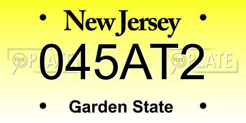 045AT2 New Jersey License Plate