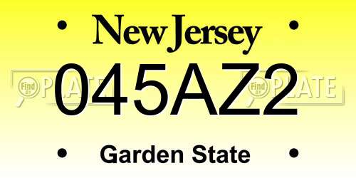 045AZ2 New Jersey License Plate