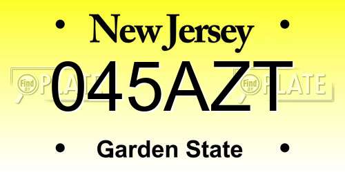 045AZT New Jersey License Plate