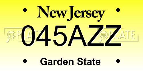 045AZZ New Jersey License Plate
