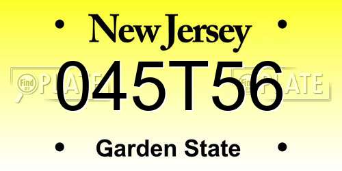 045T56 New Jersey License Plate