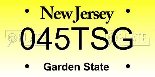 045TSG New Jersey License Plate