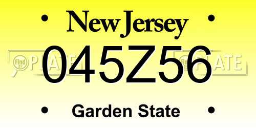 045Z56 New Jersey License Plate