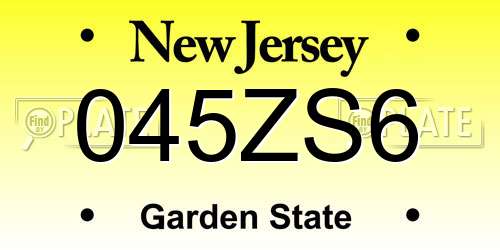 045ZS6 New Jersey License Plate