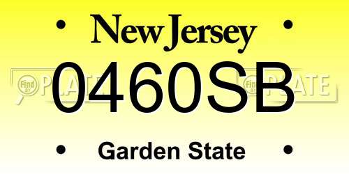 0460SB New Jersey License Plate