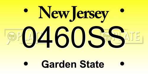 0460SS New Jersey License Plate