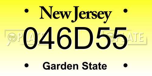 046D55 New Jersey License Plate