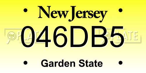 046DB5 New Jersey License Plate