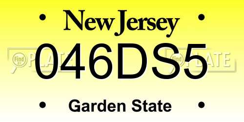046DS5 New Jersey License Plate