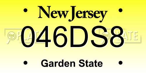 046DS8 New Jersey License Plate