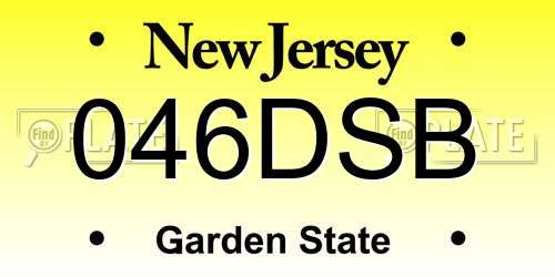 046DSB New Jersey License Plate