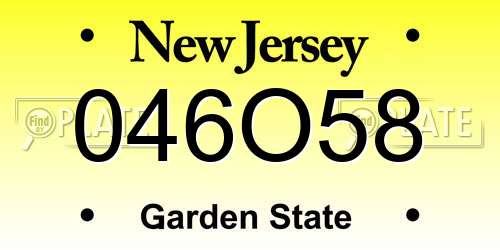 046O58 New Jersey License Plate