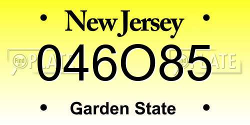 046O85 New Jersey License Plate