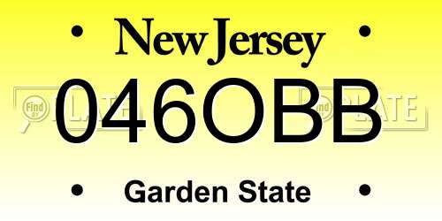 046OBB New Jersey License Plate