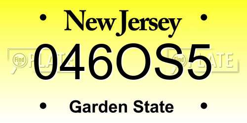 046OS5 New Jersey License Plate