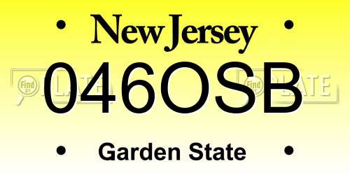 046OSB New Jersey License Plate