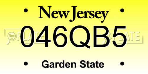 046QB5 New Jersey License Plate