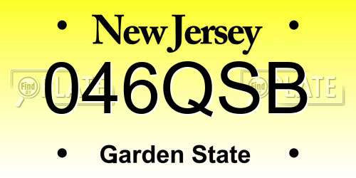046QSB New Jersey License Plate