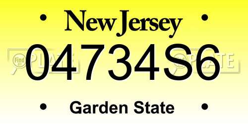 04734S6 New Jersey License Plate