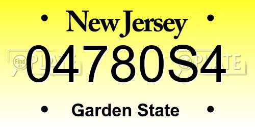 04780S4 New Jersey License Plate