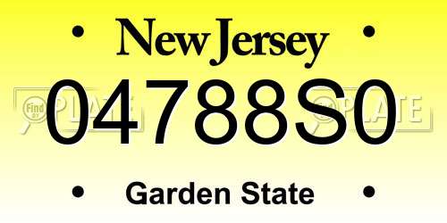 04788S0 New Jersey License Plate
