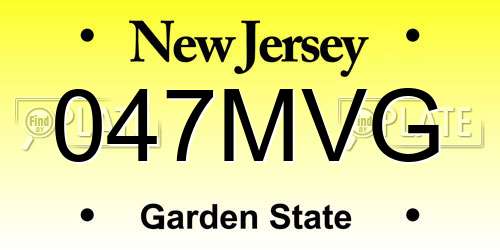 047MVG New Jersey License Plate