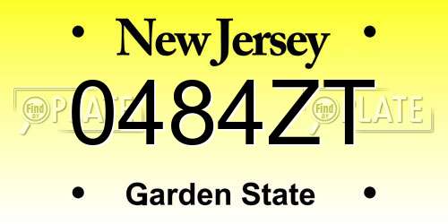 0484ZT New Jersey License Plate