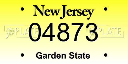 04873 New Jersey License Plate