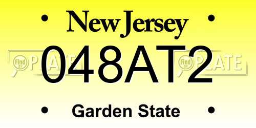 048AT2 New Jersey License Plate