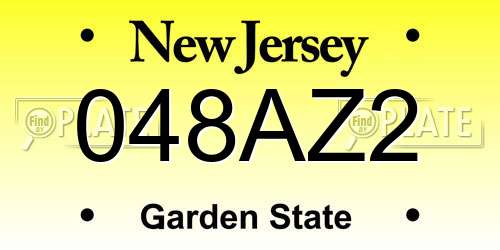 048AZ2 New Jersey License Plate