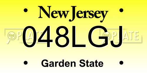 048LGJ New Jersey License Plate