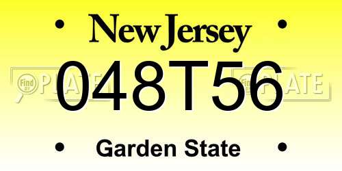 048T56 New Jersey License Plate
