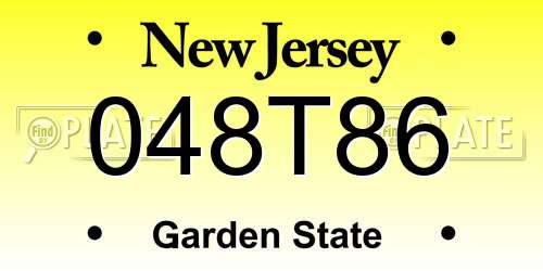 048T86 New Jersey License Plate