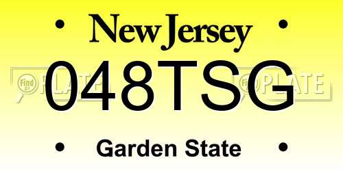 048TSG New Jersey License Plate