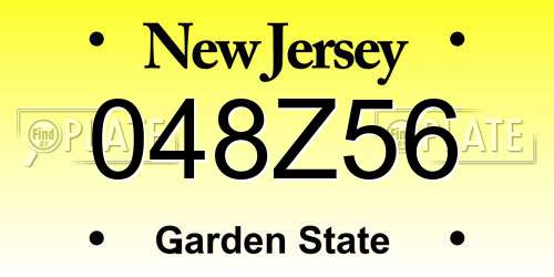 048Z56 New Jersey License Plate