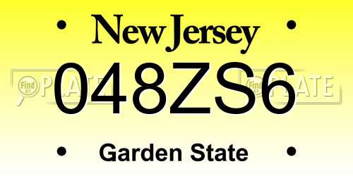 048ZS6 New Jersey License Plate