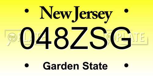 048ZSG New Jersey License Plate