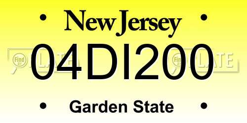 04DI200 New Jersey License Plate