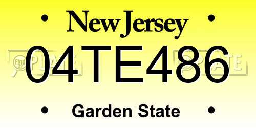 04TE486 New Jersey License Plate