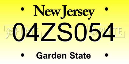 04ZS054 New Jersey License Plate