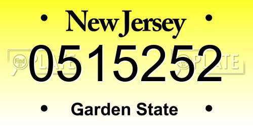 0515252 New Jersey License Plate