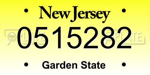 0515282 New Jersey License Plate