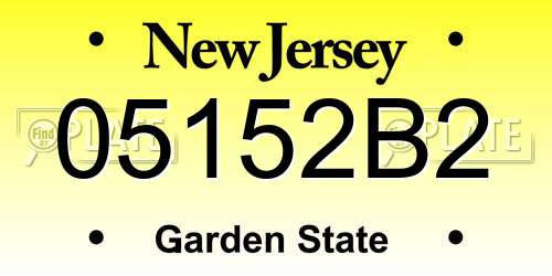 05152B2 New Jersey License Plate
