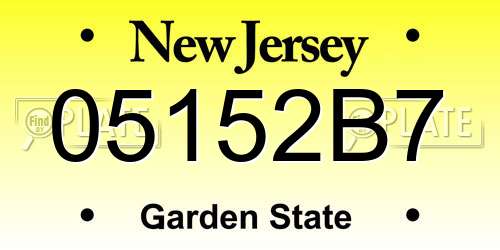 05152B7 New Jersey License Plate