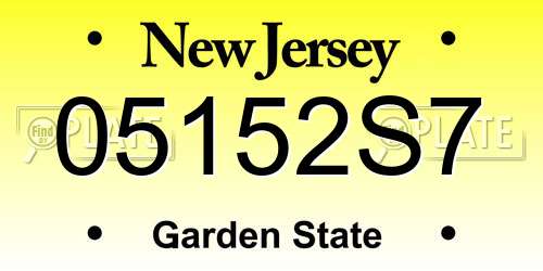 05152S7 New Jersey License Plate