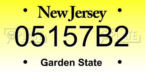 05157B2 New Jersey License Plate